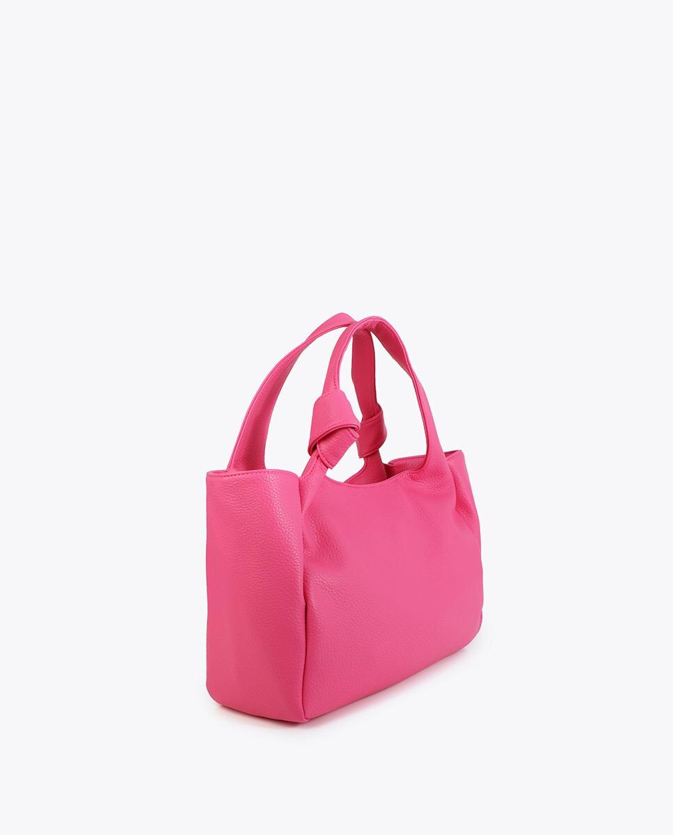 Bolso shopper de asas anudadas y cierre de cremallera - Lola Casademunt - Fucsia Fucsia-4