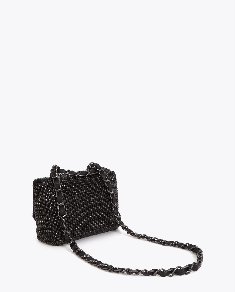 Bolso de fiesta cubierto de strass con solapa - Lola Casademunt - Negro Negro-4