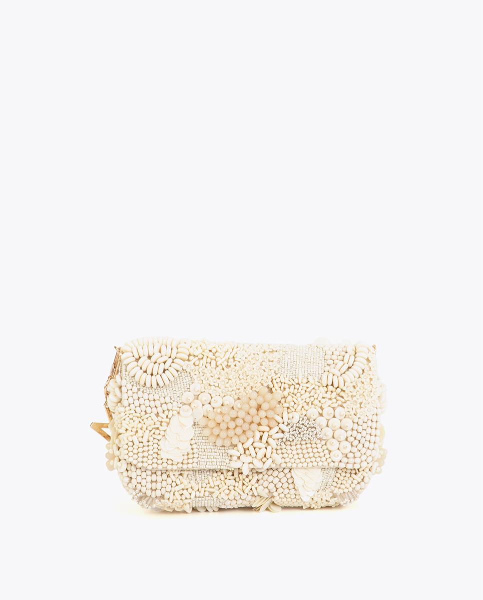 Bolso de fiesta estilo baguette con pedrería y cierre magnético - Lola Casademunt - Crudo Crudo-1