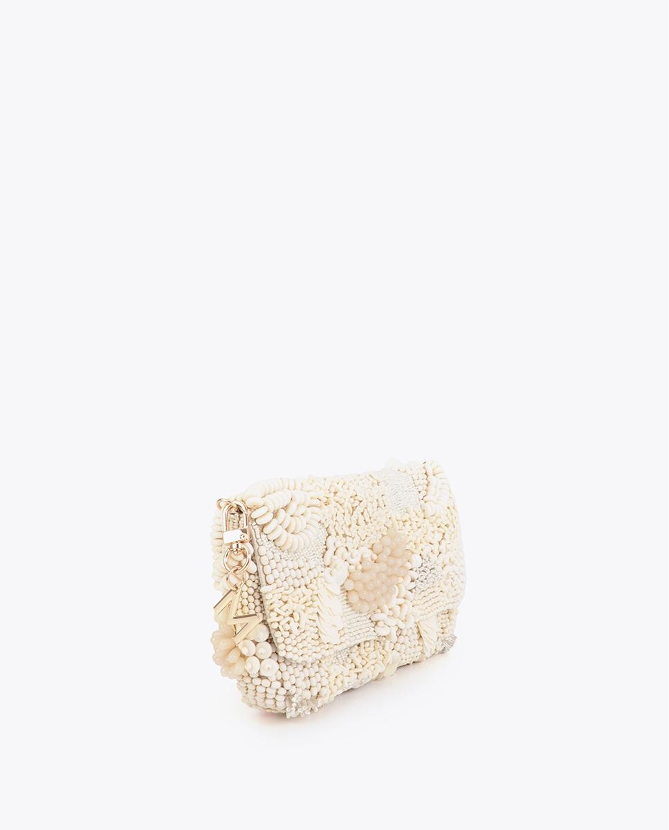 Bolso de fiesta estilo baguette con pedrería y cierre magnético - Lola Casademunt - Crudo Crudo-3