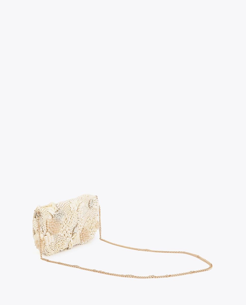 Bolso de fiesta estilo baguette con pedrería y cierre magnético - Lola Casademunt - Crudo Crudo-4
