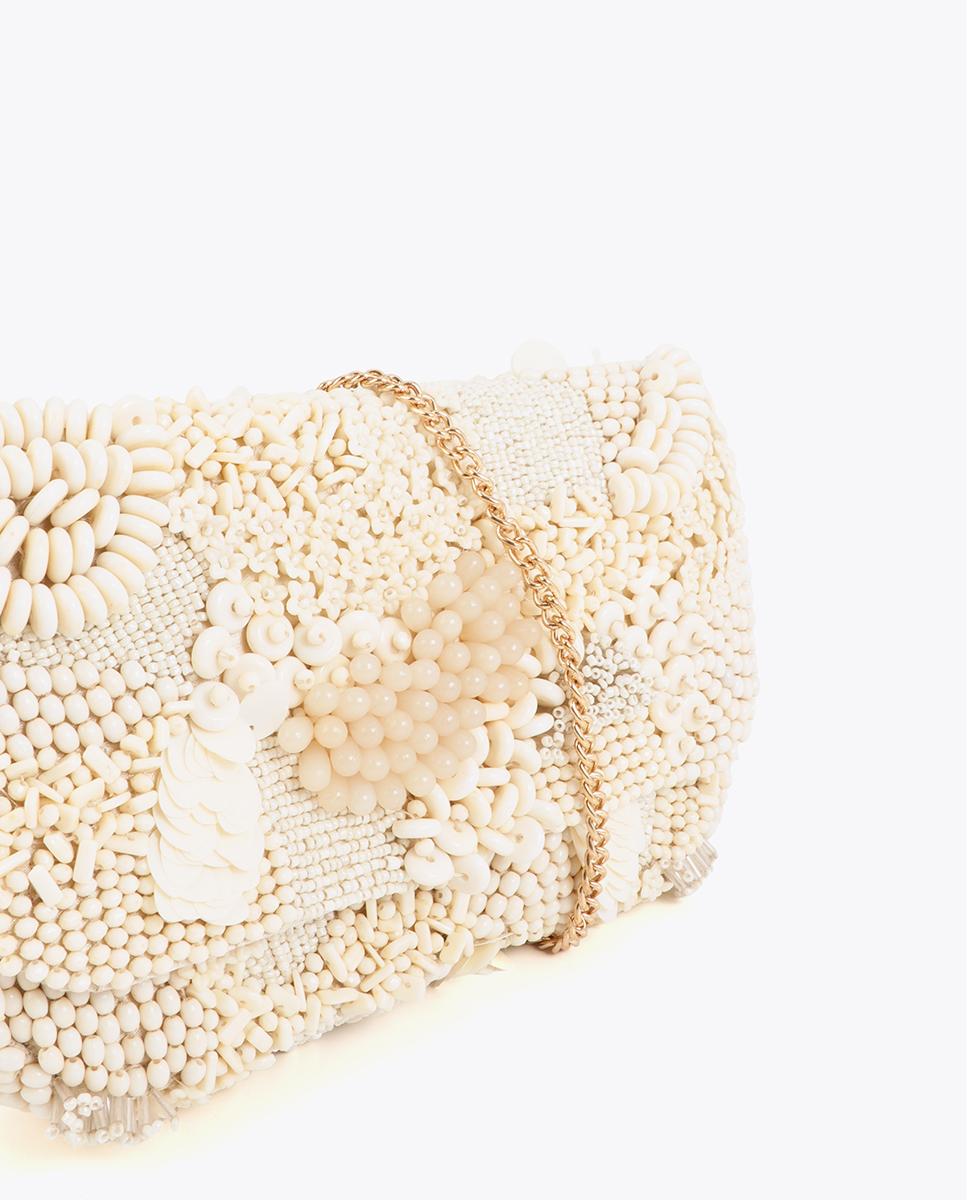 Bolso de fiesta estilo baguette con pedrería y cierre magnético - Lola Casademunt - Crudo Crudo-6