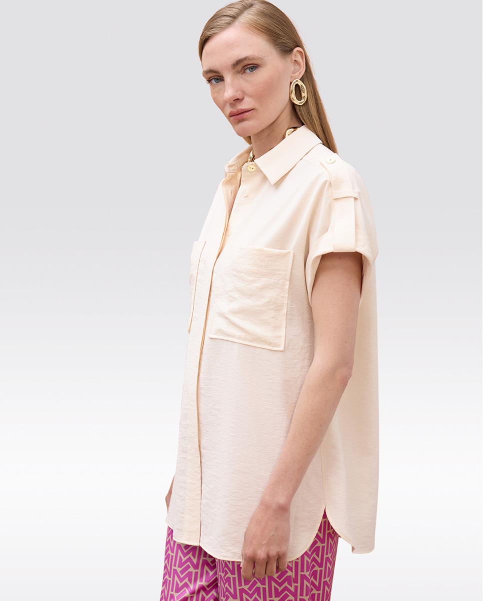Camisa de mujer de manga caída con bolsillos - Lola Casademunt - Crudo Crudo-1