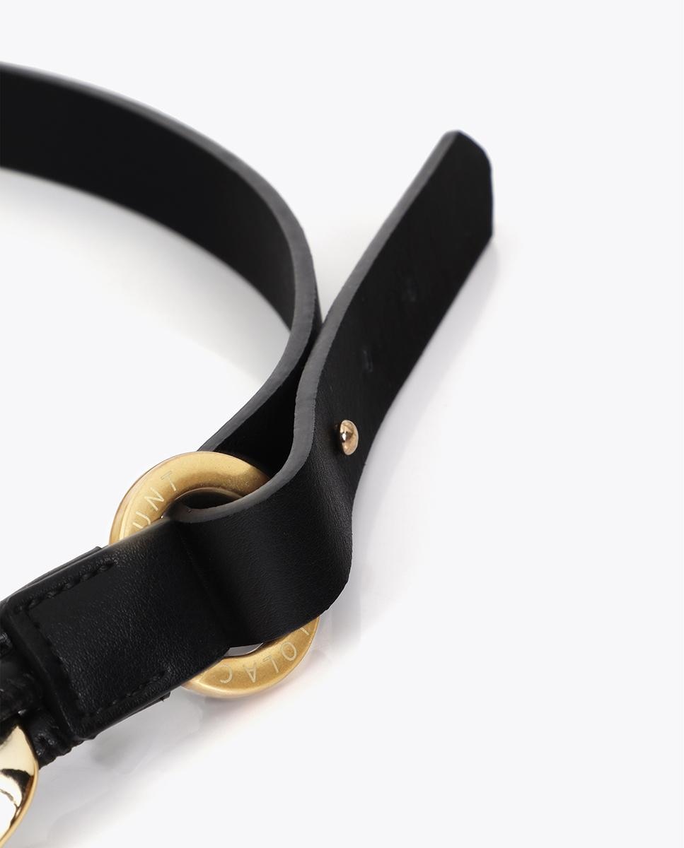 Cinturón trenzado de mujer combinado con cadena dorada - Lola Casademunt - Negro Negro-4