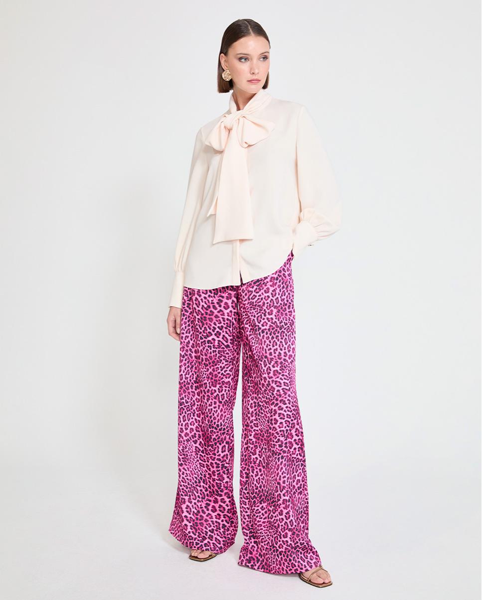 Blusa de mujer en satén con lazada - Lola Casademunt - Crudo Crudo-2