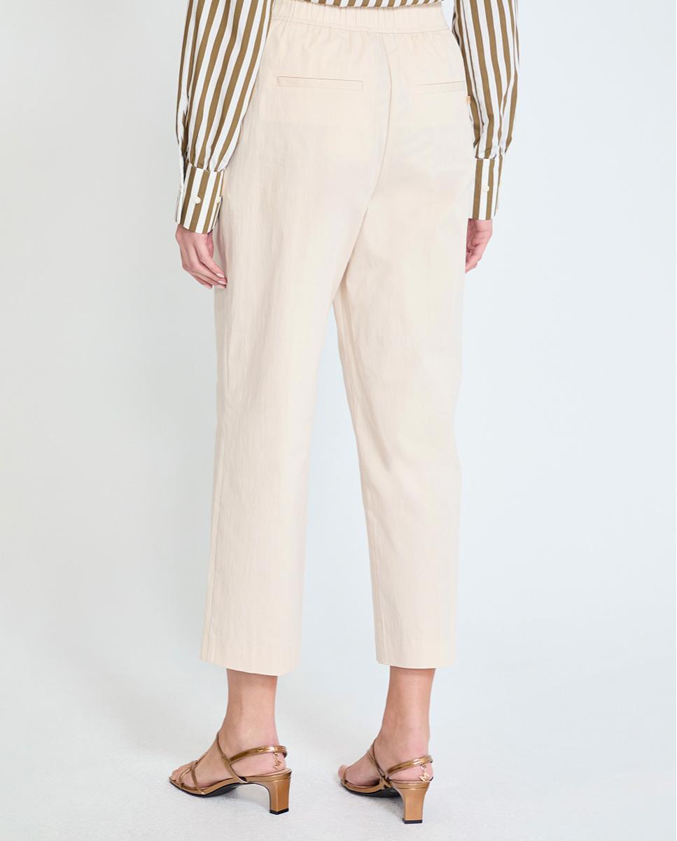 Pantalón jogger de mujer en tejido técnico con cintura ajustable - Lola Casademunt - Marfil Marfil-5