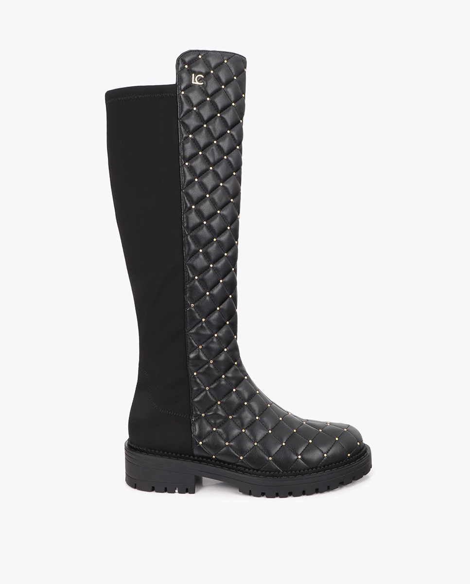 Botas básicas de mujer acolchadas con mini tachas decorativas - Lola Casademunt - Negro Negro-1