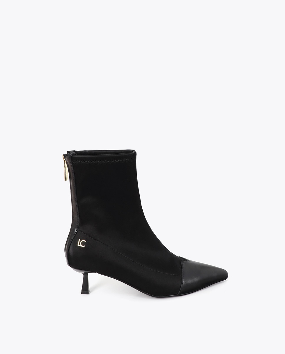 Imagen 0 de Botines básicos de mujer efecto piel textura lc leopardo 45a Negro