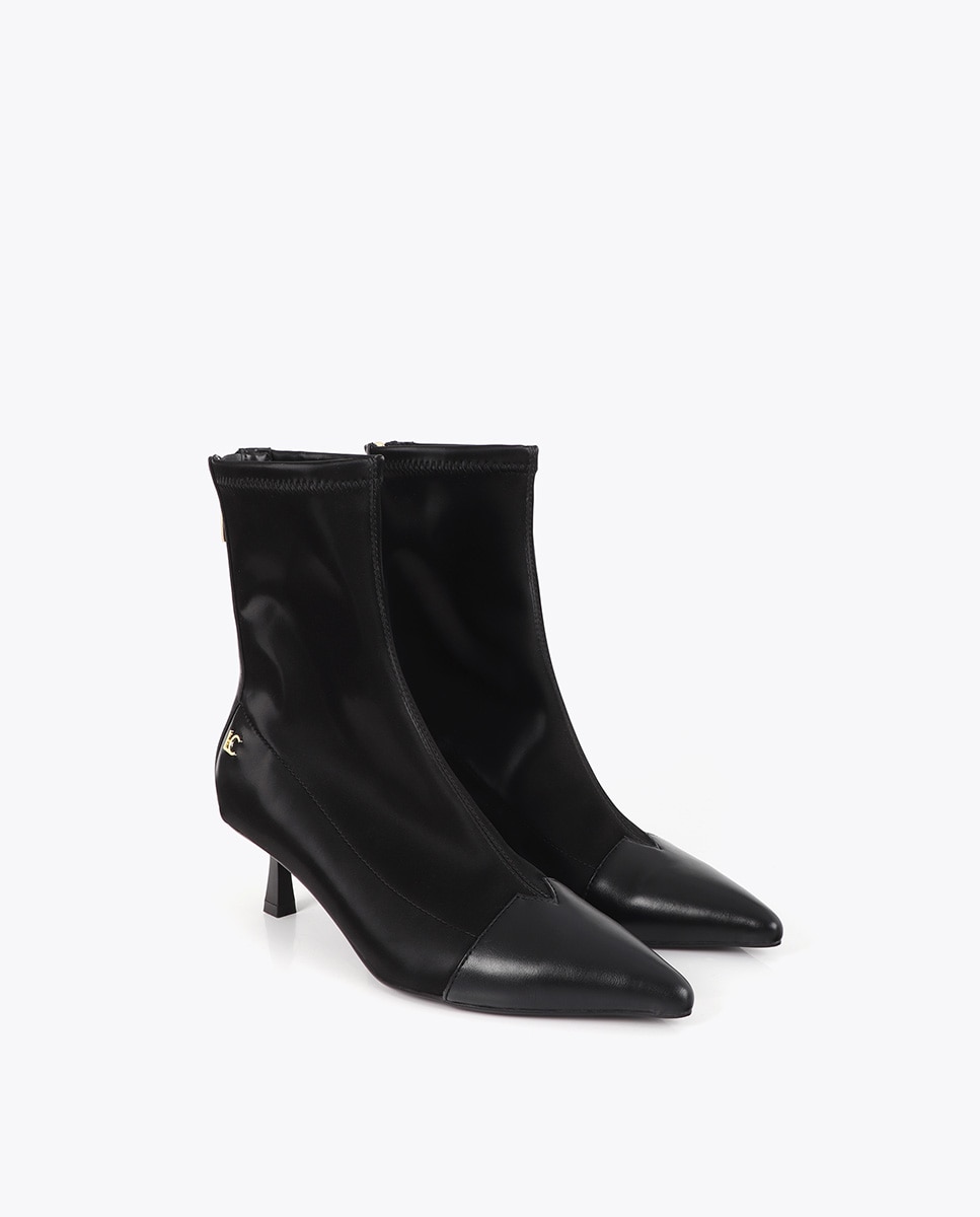 Botines básicos de mujer efecto piel textura lc leopardo 45a - Lola Casademunt - Negro Negro-3