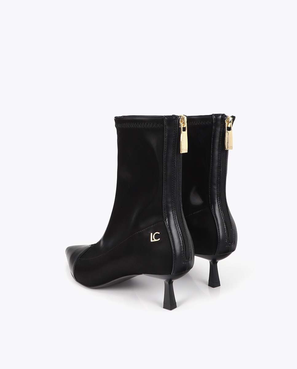 Botines básicos de mujer efecto piel textura lc leopardo 45a - Lola Casademunt - Negro Negro-2