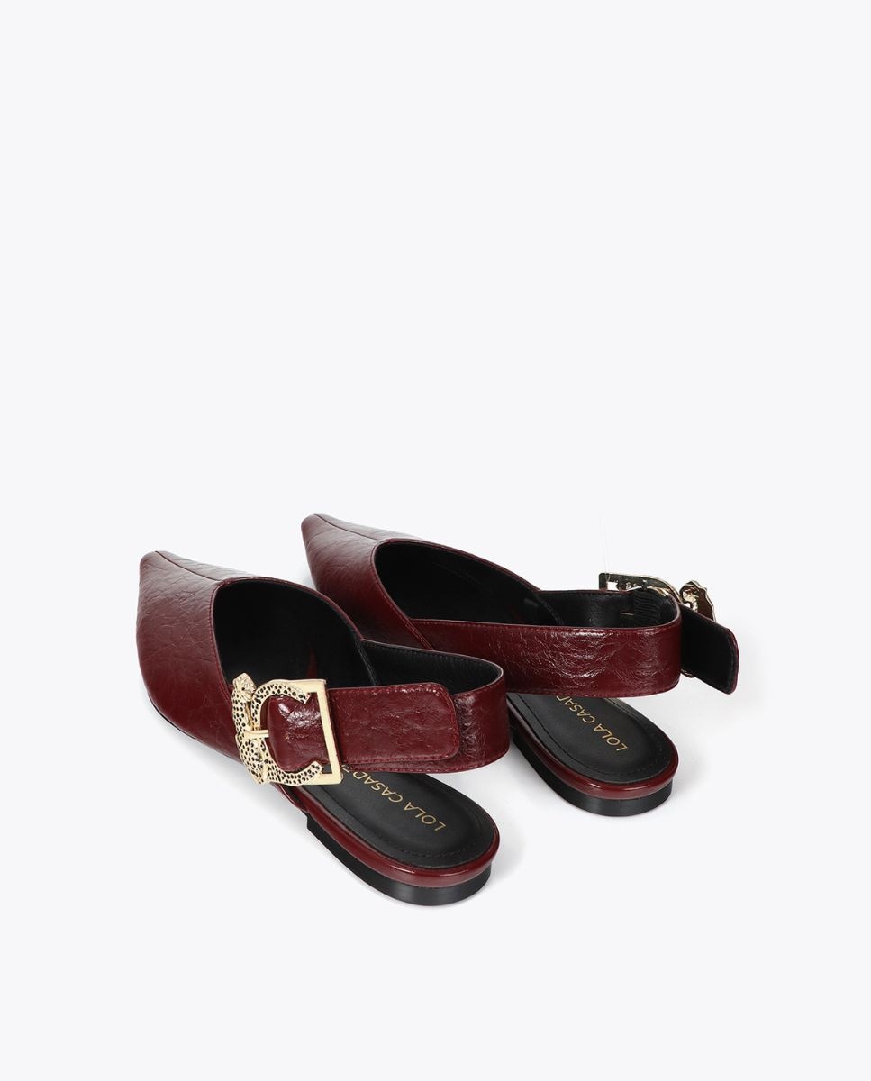 Mules planos de mujer hebilla leopardo - Lola Casademunt - Burdeos Burdeos-3