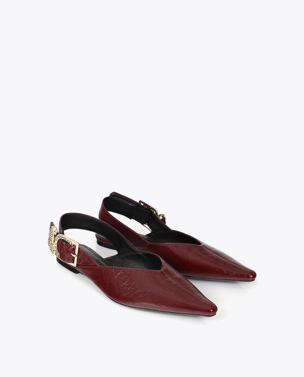 Mules planos de mujer hebilla leopardo - Lola Casademunt - Burdeos Burdeos-2