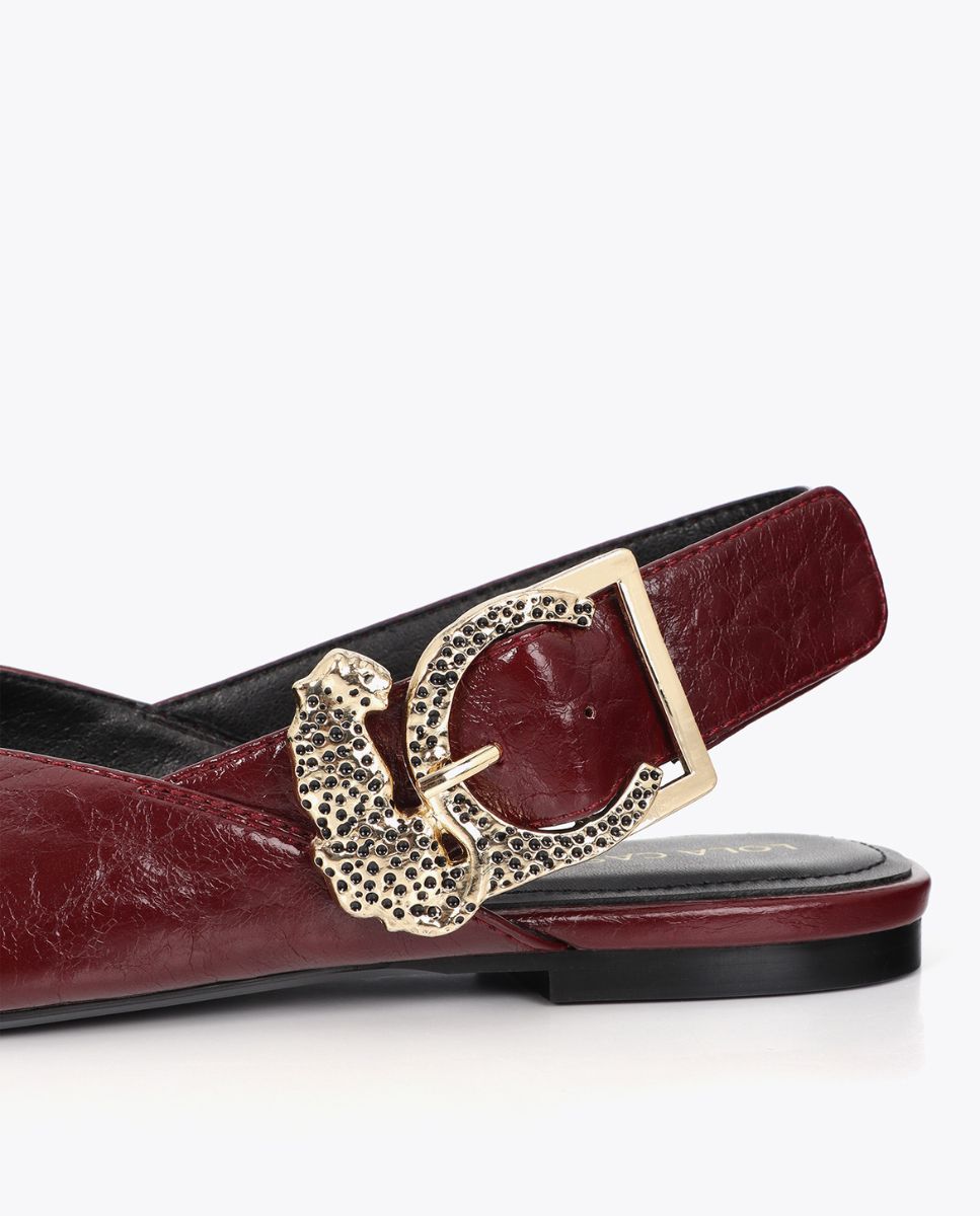 Mules planos de mujer hebilla leopardo - Lola Casademunt - Burdeos Burdeos-4