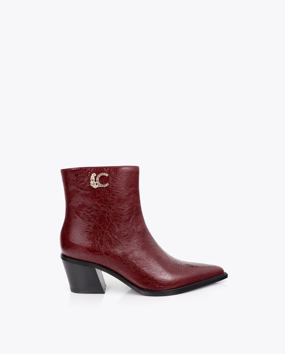 Botines cowboy de mujer efecto piel textura lc leopardo 45a - Lola Casademunt - Burdeos Burdeos-1