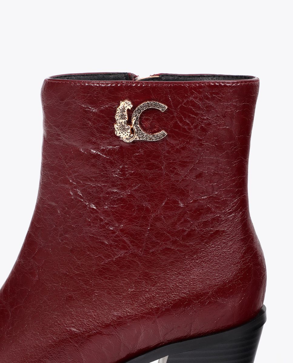 Botines cowboy de mujer efecto piel textura lc leopardo 45a - Lola Casademunt - Burdeos Burdeos-2