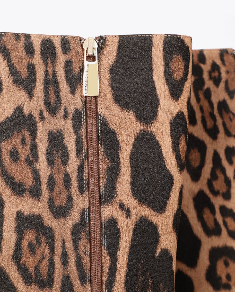Botas mosquetera de mujer tiras con estampado animal print - Lola Casademunt - Marrón Marrón-5