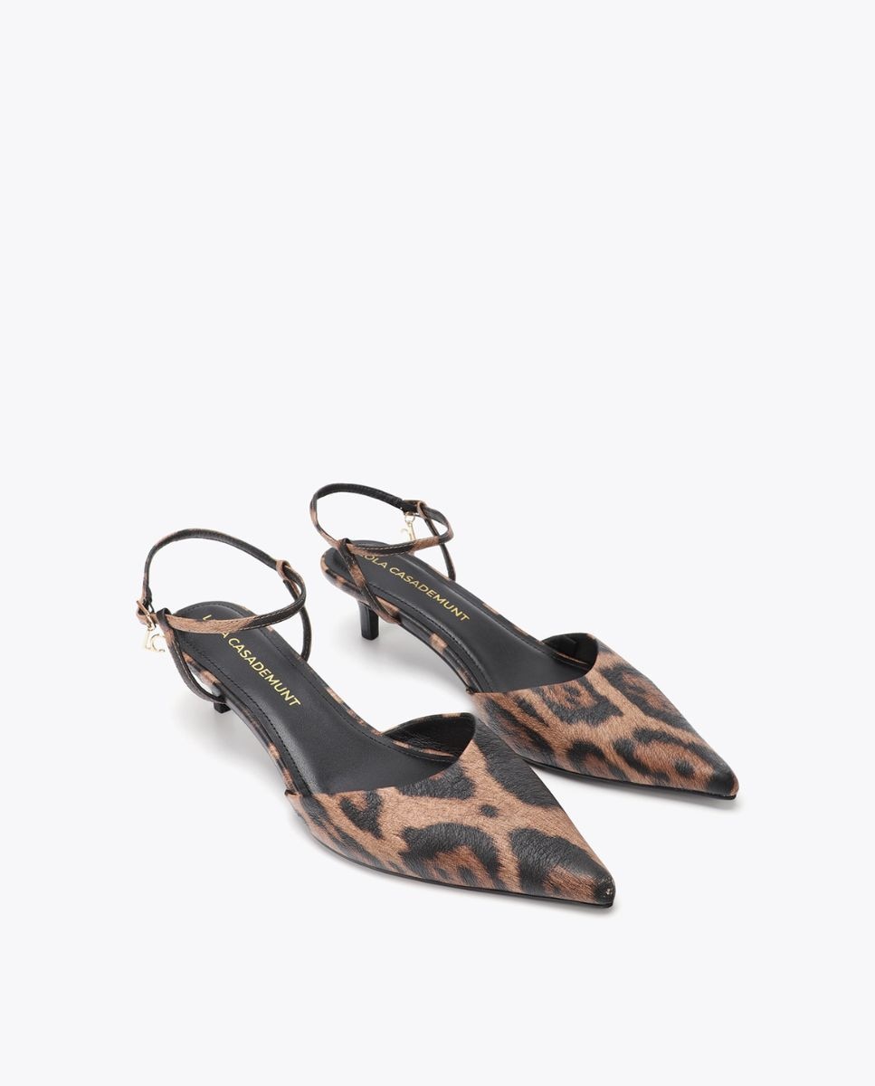 Zapatos de salón de mujer destalonados en estampado animal print - Lola Casademunt - Marrón Marrón-4