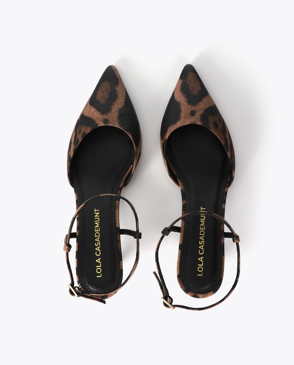 Zapatos de salón de mujer destalonados en estampado animal print - Lola Casademunt - Marrón Marrón-5