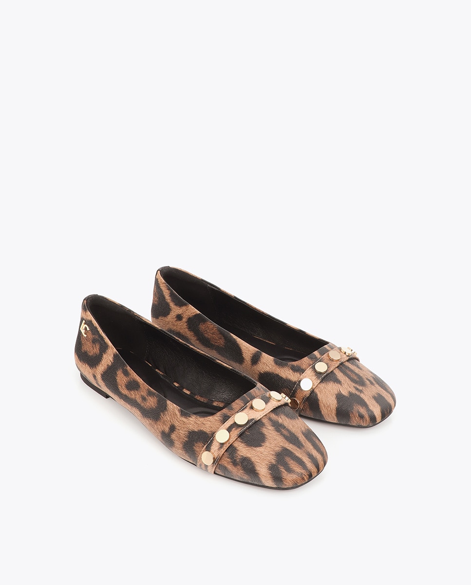 Bailarinas planas de mujer en estampado animal print - Lola Casademunt - Marrón Marrón-3
