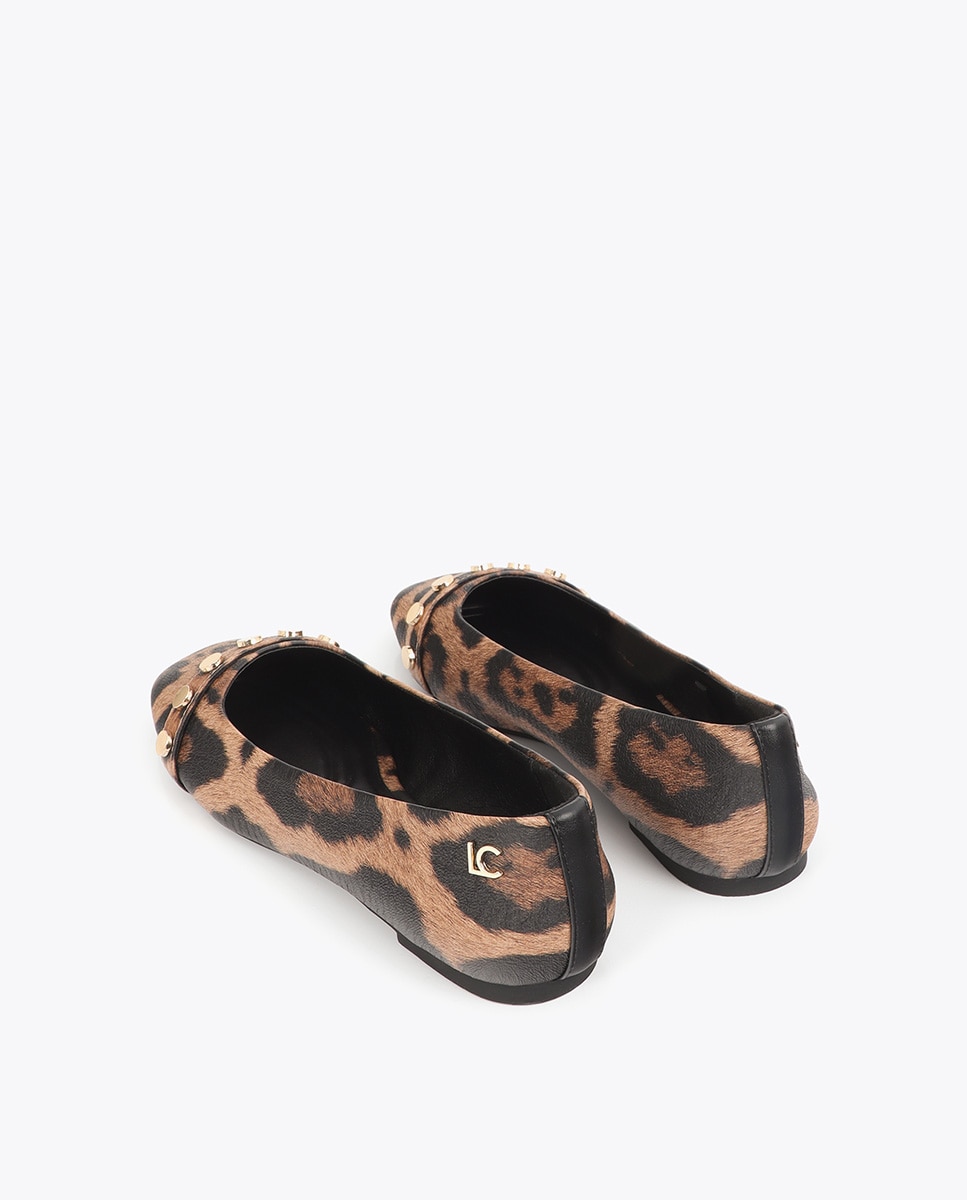 Bailarinas planas de mujer en estampado animal print - Lola Casademunt - Marrón Marrón-2
