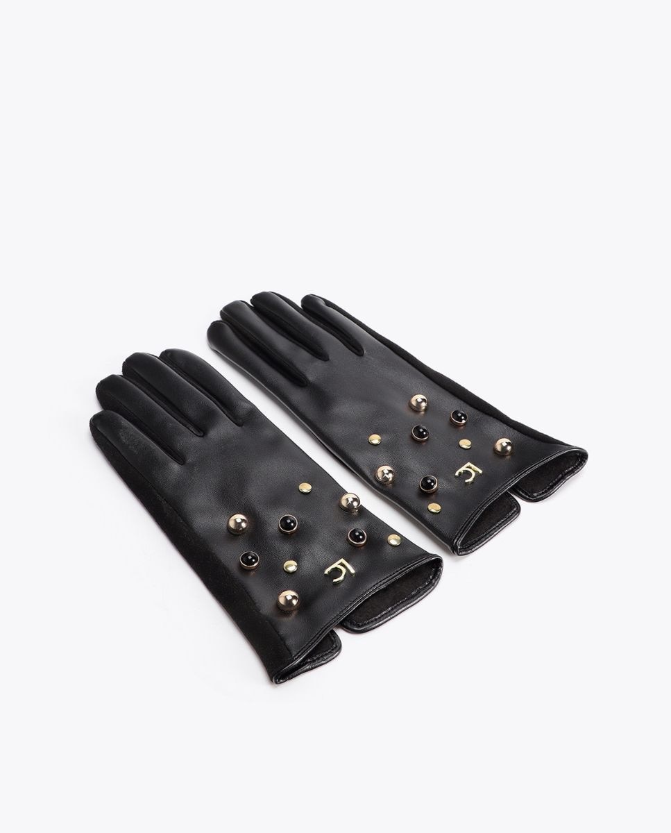 Guantes efecto piel multitachas - Lola Casademunt - Negro Negro-3