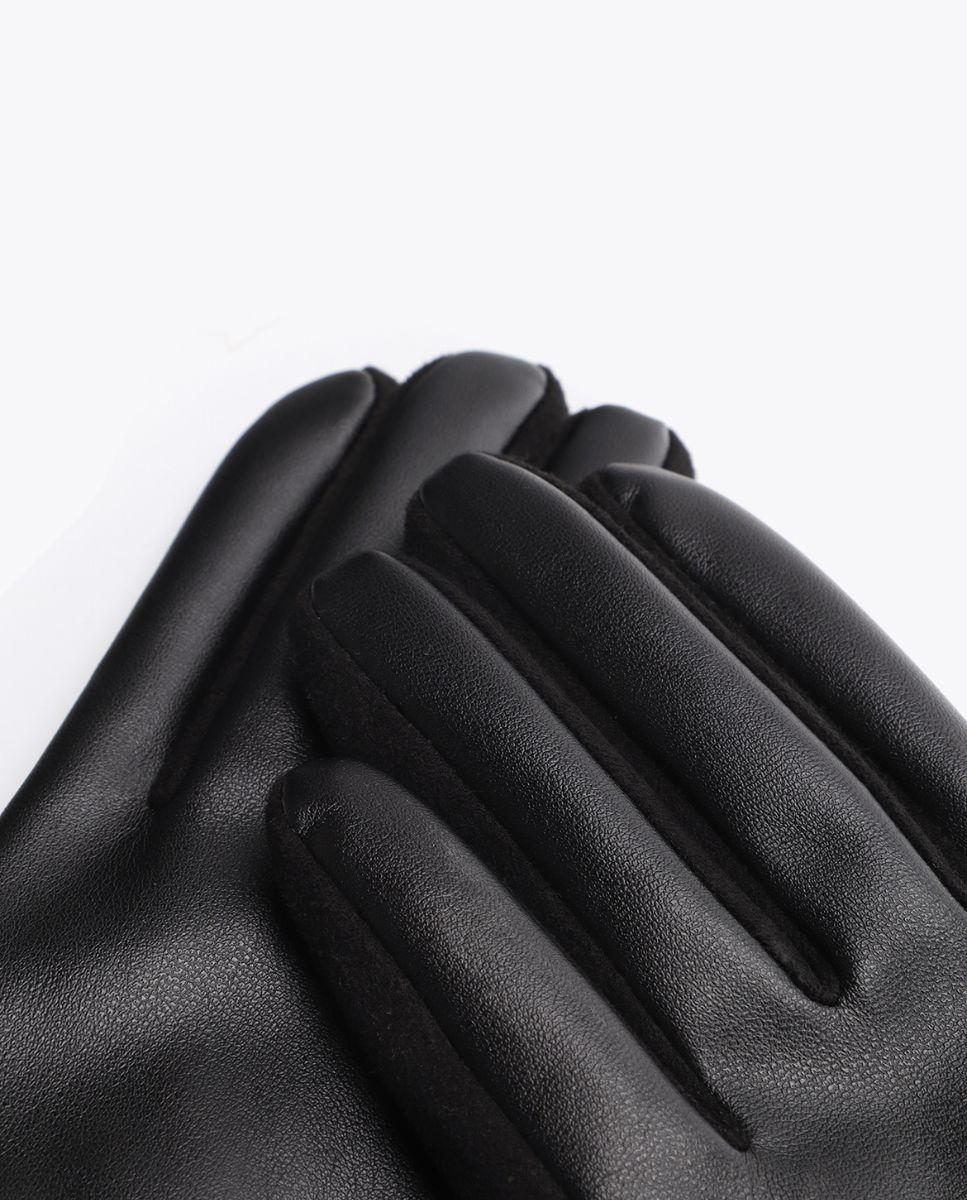 Guantes efecto piel multitachas - Lola Casademunt - Negro Negro-4