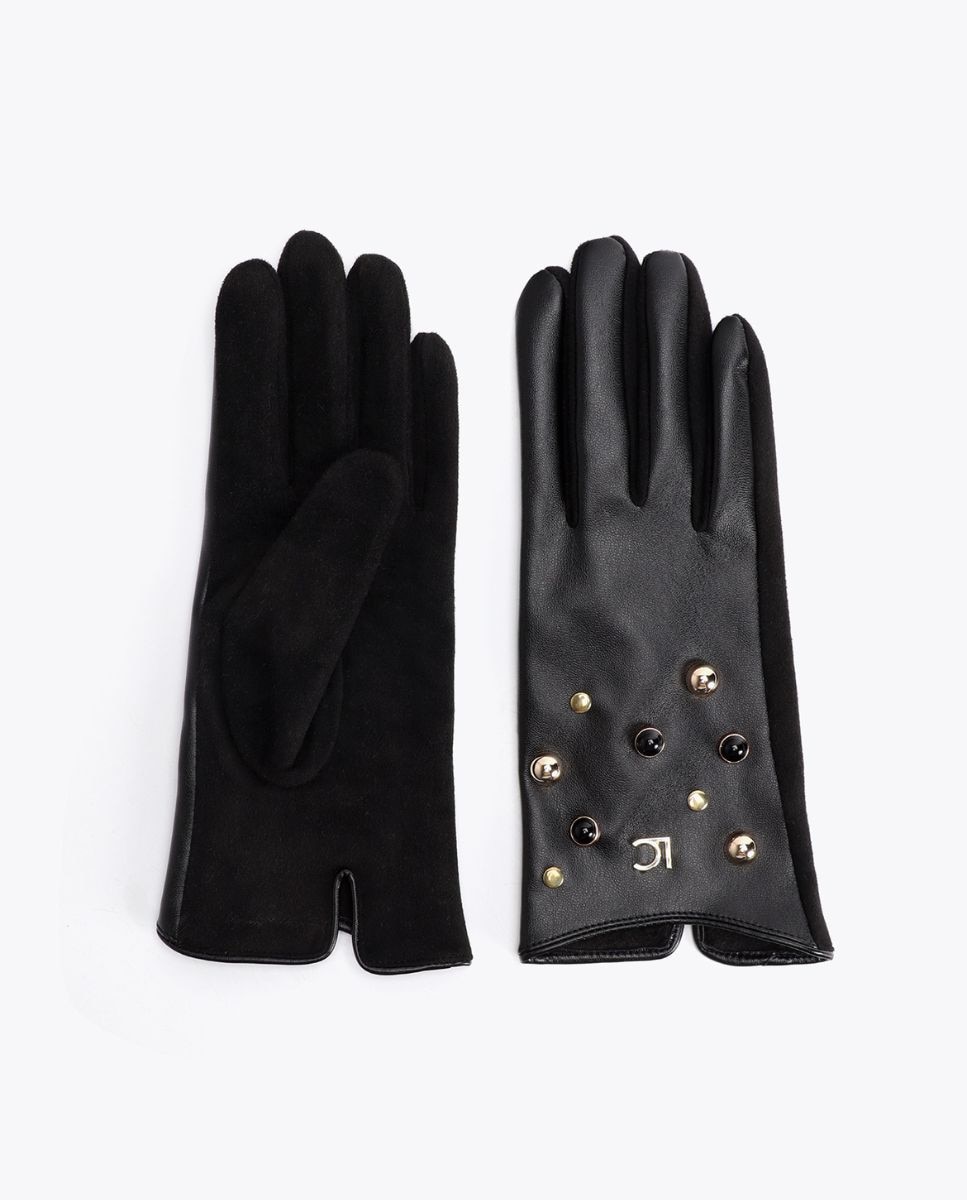 Guantes efecto piel multitachas - Lola Casademunt - Negro Negro-5