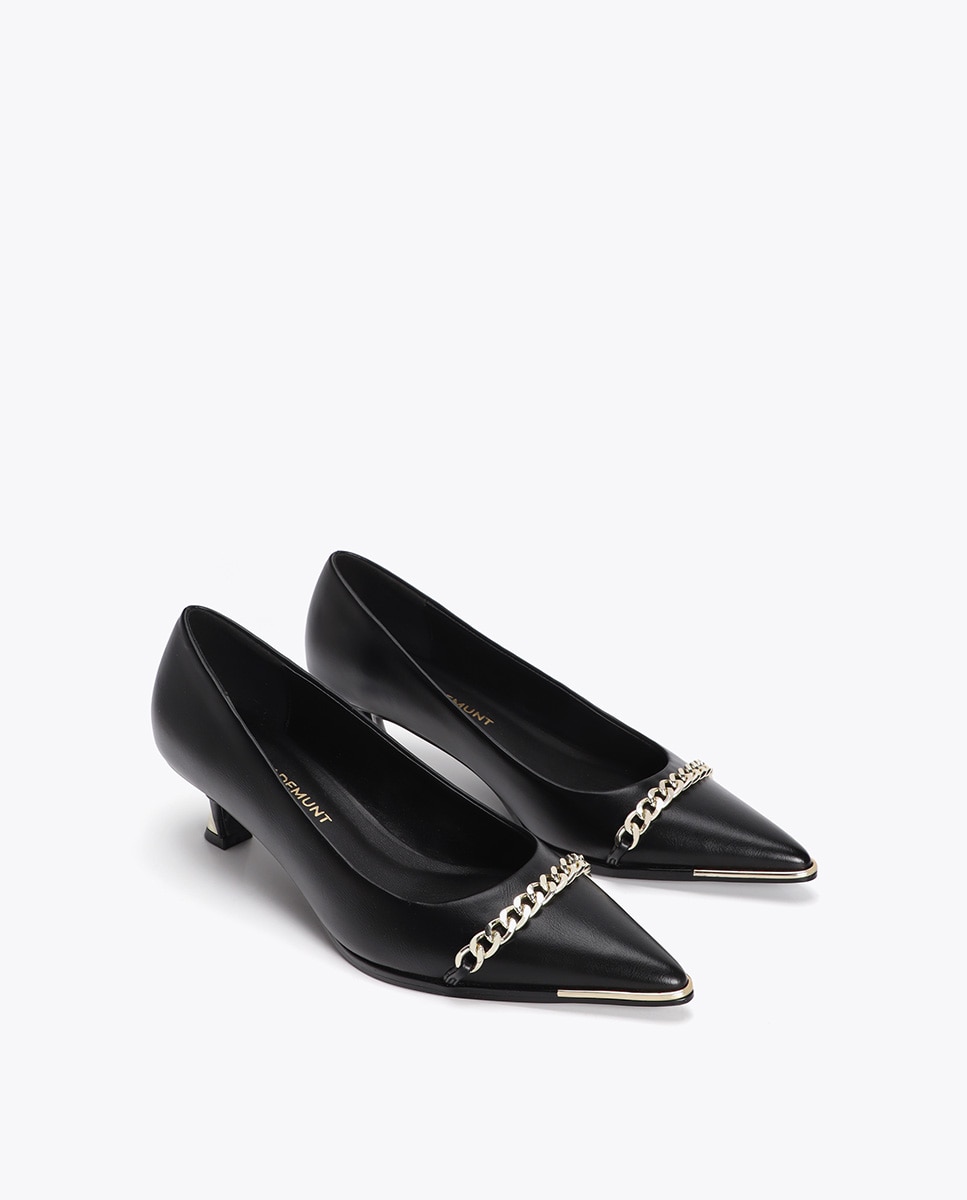 Zapatos de salón de mujer con personalizado y detalle de cadena - Lola Casademunt - Negro Negro-3