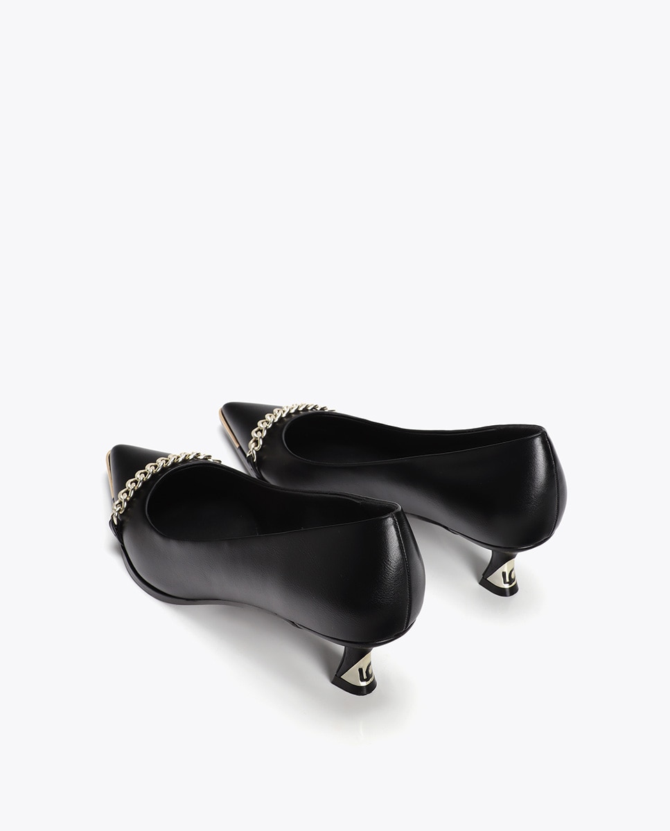 Zapatos de salón de mujer con personalizado y detalle de cadena - Lola Casademunt - Negro Negro-2