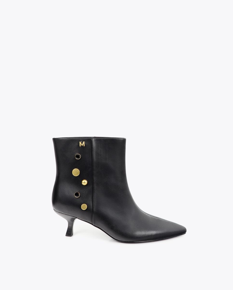 Botines básicos tacón de mujer con detalle aplicaciones joya - Lola Casademunt - Negro Negro-1
