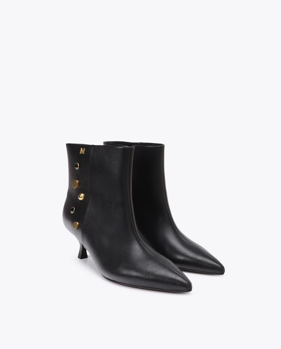 Botines básicos tacón de mujer con detalle aplicaciones joya - Lola Casademunt - Negro Negro-3