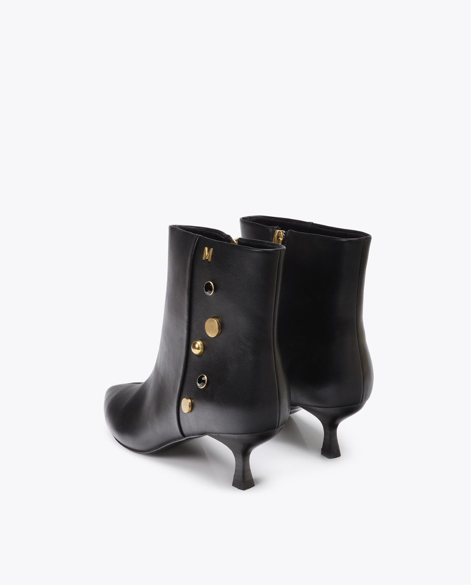 Botines básicos tacón de mujer con detalle aplicaciones joya - Lola Casademunt - Negro Negro-2
