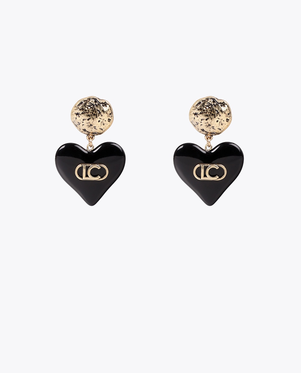 Pendientes combinados corazón personalizado - Lola Casademunt - Negro Negro-1
