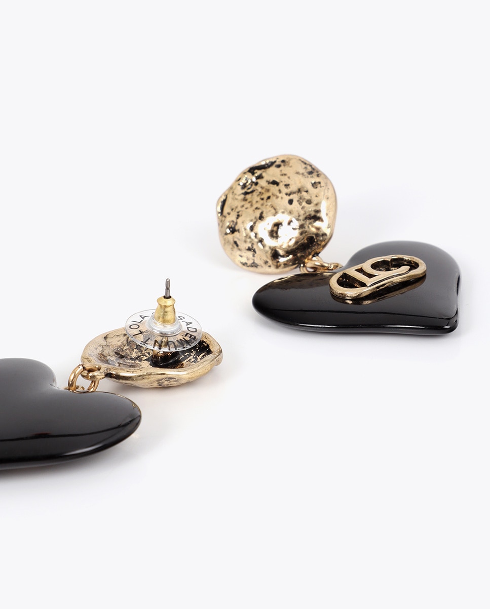 Pendientes combinados corazón personalizado - Lola Casademunt - Negro Negro-3