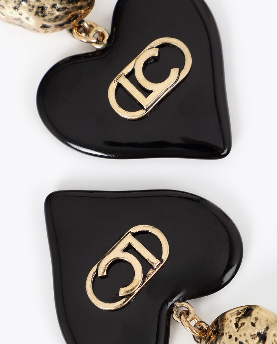 Pendientes combinados corazón personalizado - Lola Casademunt - Negro Negro-4