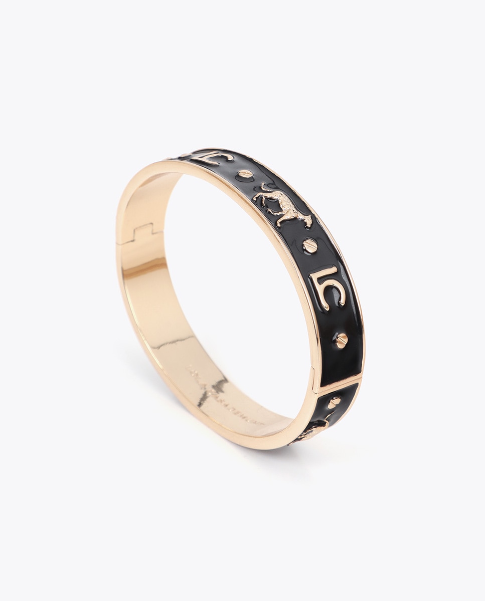 Pulsera rígida lacado personalizado - Lola Casademunt - Negro Negro-3