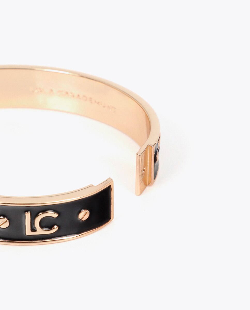 Pulsera rígida lacado personalizado - Lola Casademunt - Negro Negro-4