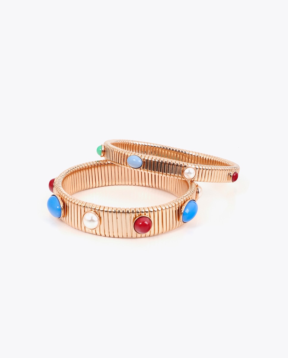 Pulseras textura relieve con incrustaciones - Lola Casademunt - Multicolor Multicolor-4