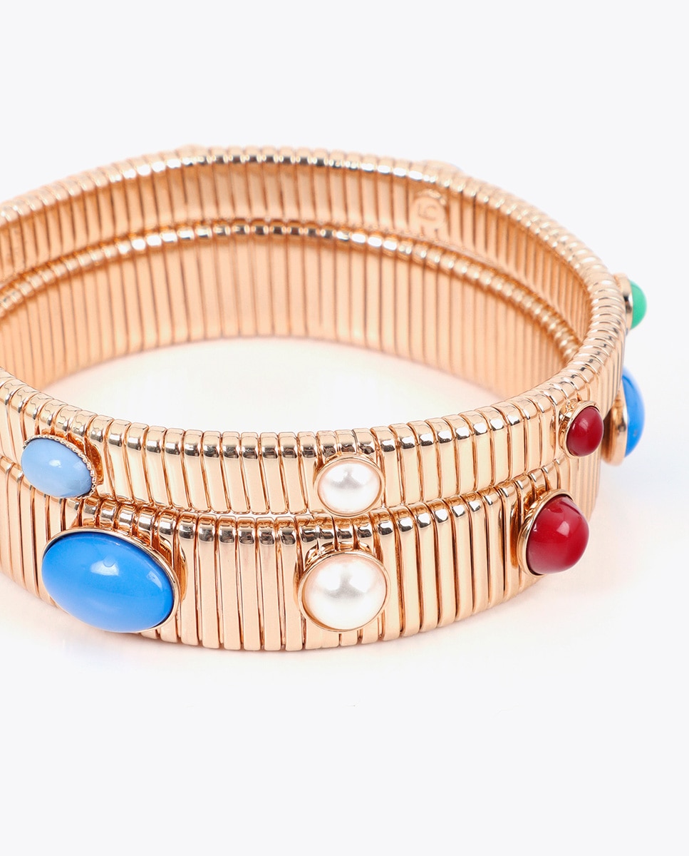 Pulseras textura relieve con incrustaciones - Lola Casademunt - Multicolor Multicolor-5
