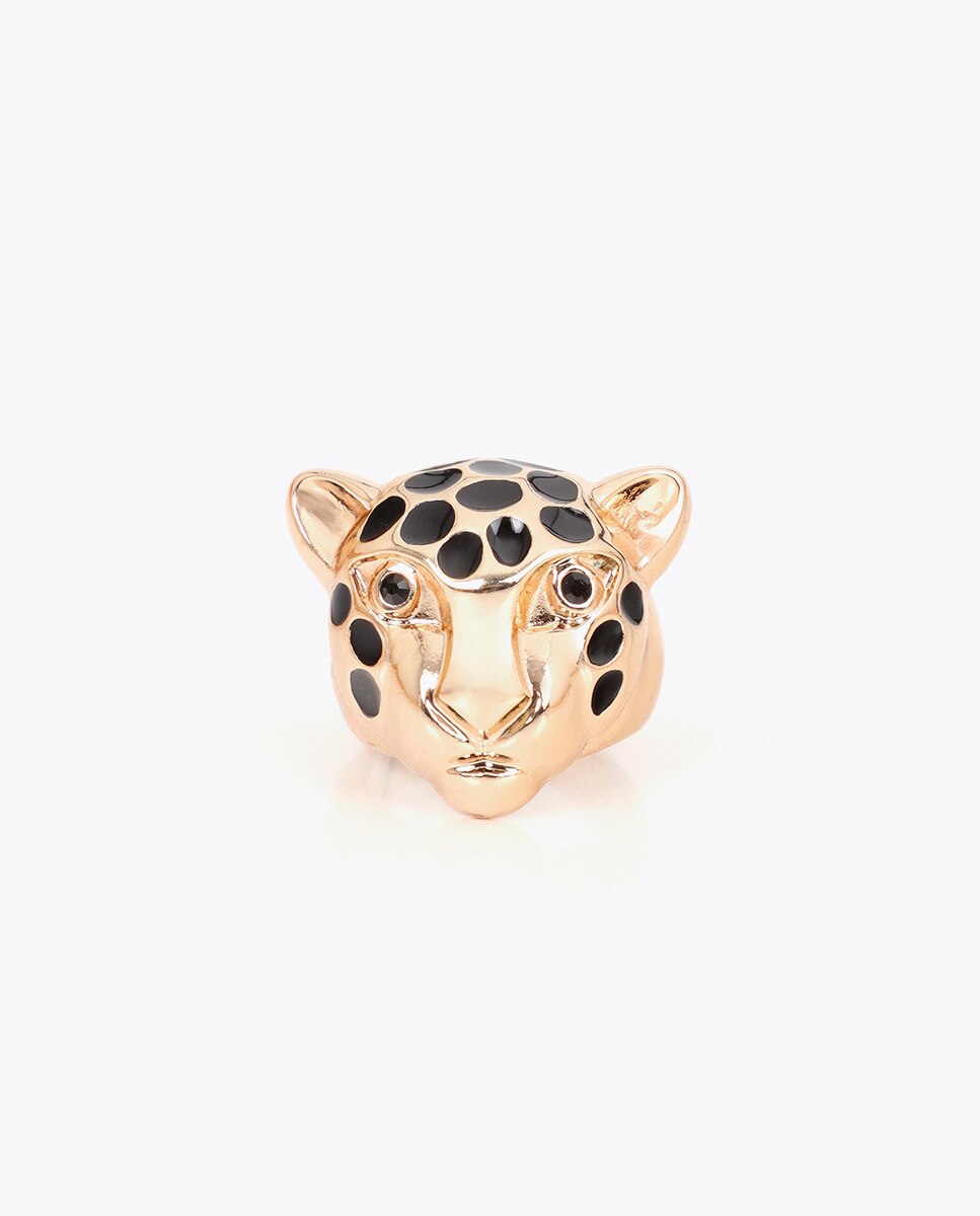 Imagen 0 de Anillo cabeza leopardo Oro
