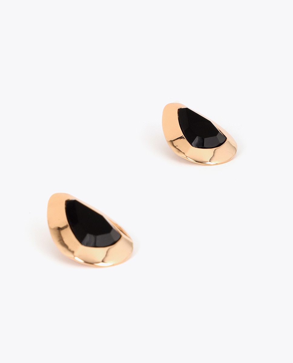 Pendientes lágrima con pieza cristal - Lola Casademunt - Negro Negro-2