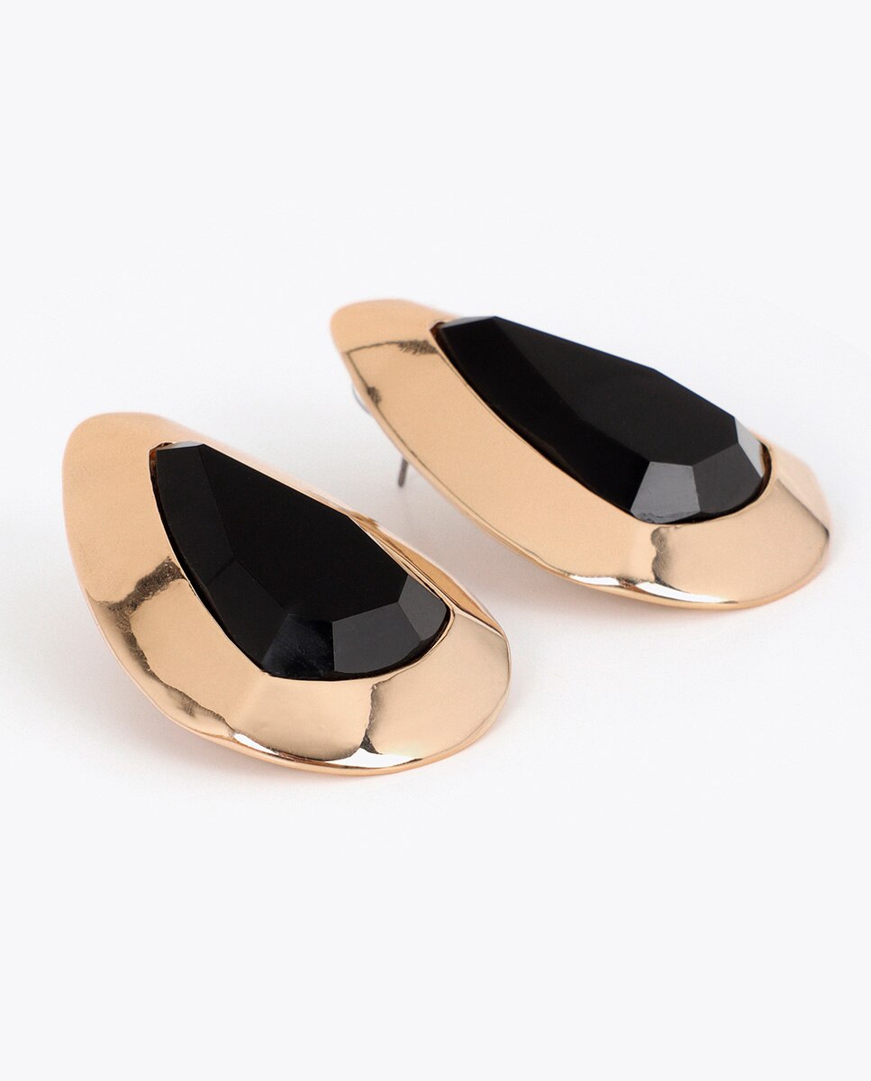 Pendientes lágrima con pieza cristal - Lola Casademunt - Negro Negro-4