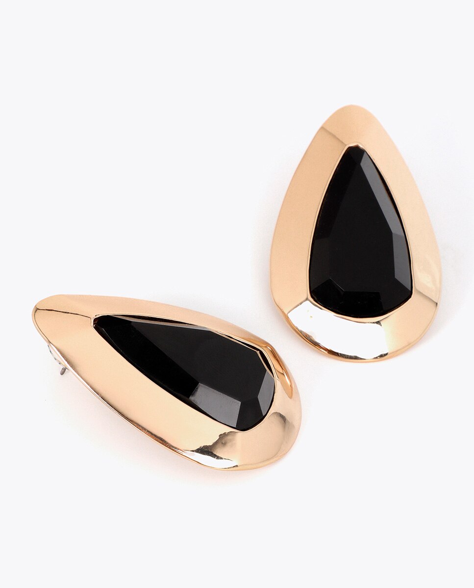 Pendientes lágrima con pieza cristal - Lola Casademunt - Negro Negro-5