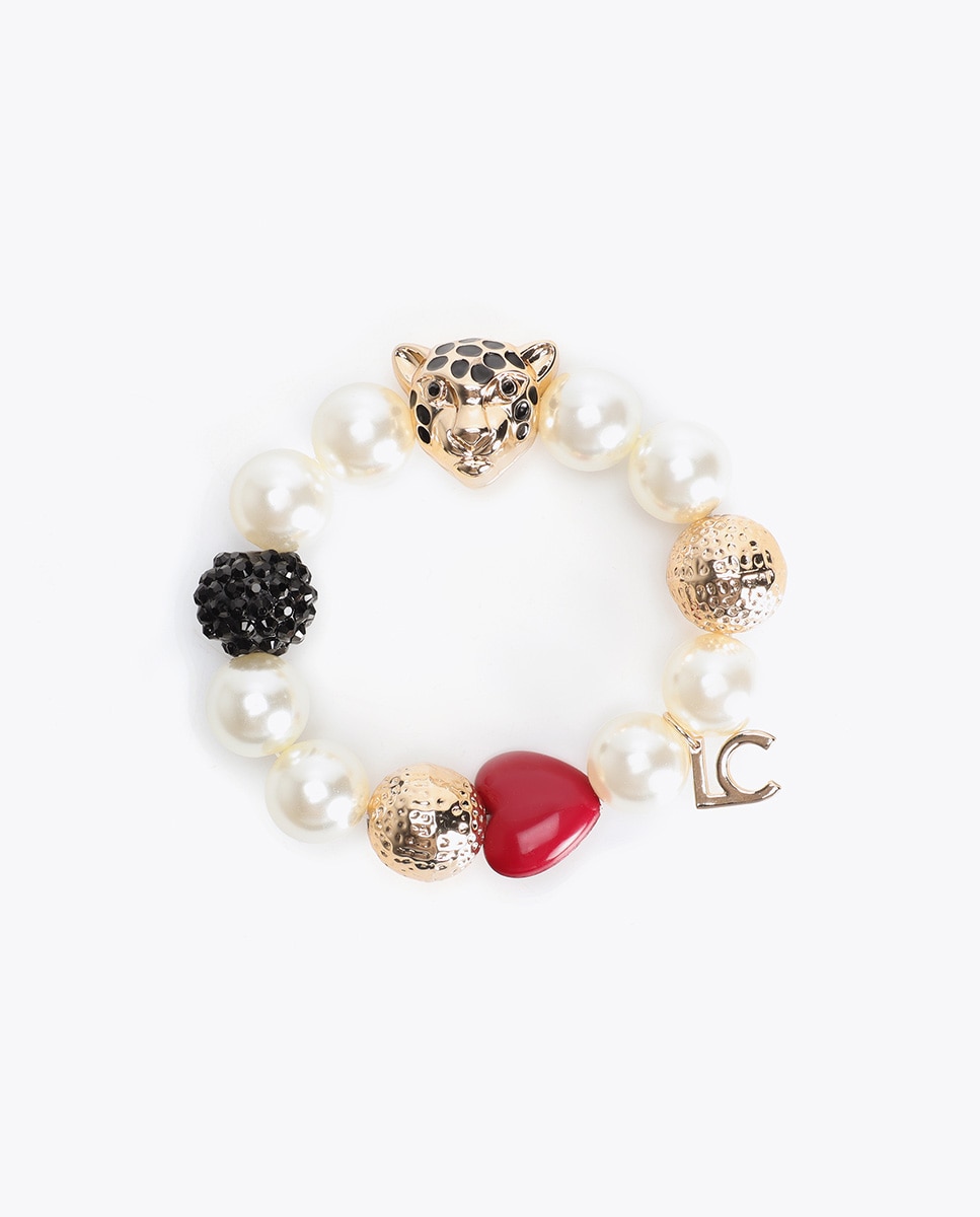 Imagen 0 de Pulsera perlas y charms Blanco