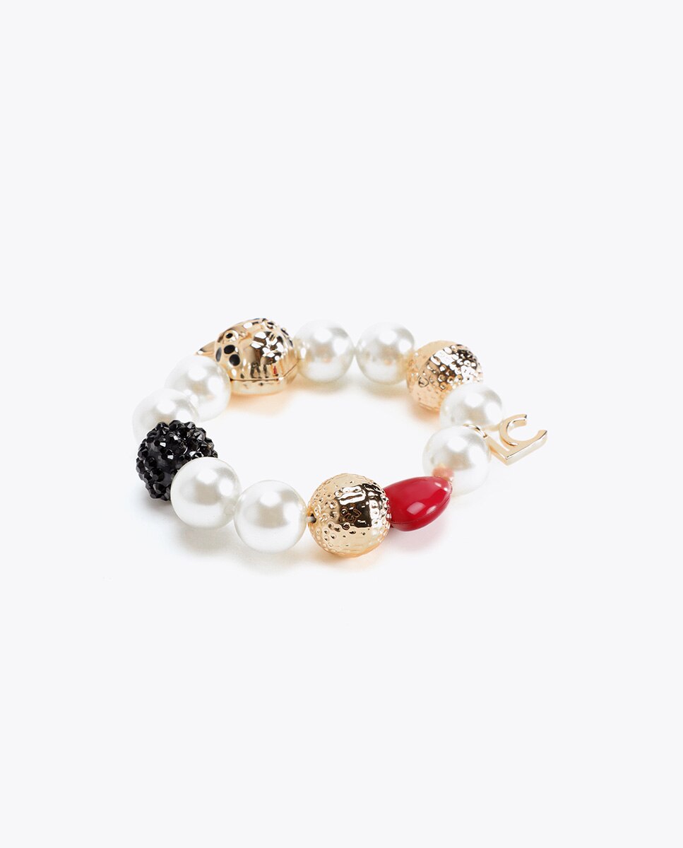 Pulsera perlas y charms - Lola Casademunt - Blanco Blanco-2