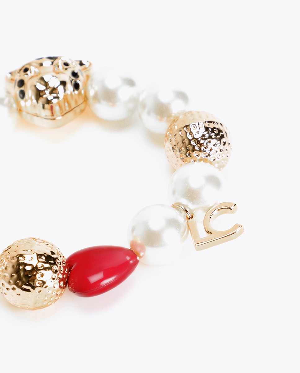 Pulsera perlas y charms - Lola Casademunt - Blanco Blanco-4