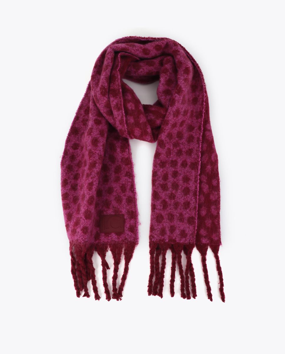 Imagen 1 de Bufanda reversible estampada en mancha animal print Magenta claro