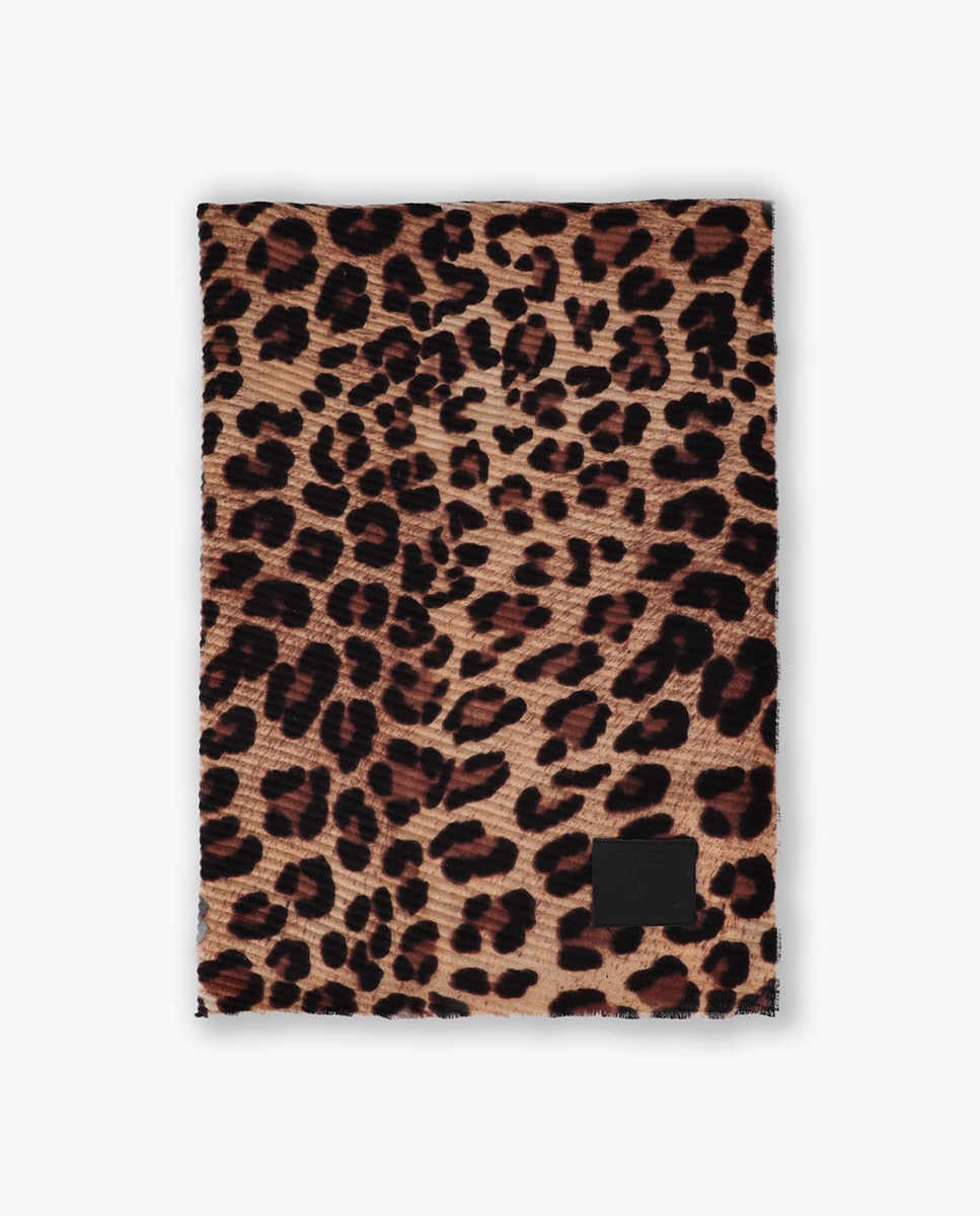 Imagen 1 de Fular plisado degradado con estampado animal - Lola Casademunt - Marrón Marrón