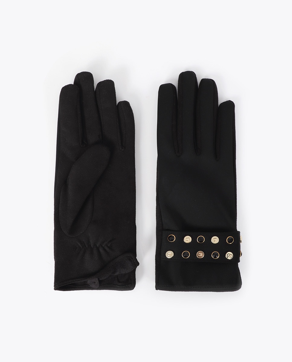 Guantes efecto piel con pulsera de tachas personalizadas - Lola Casademunt - Negro Negro-1