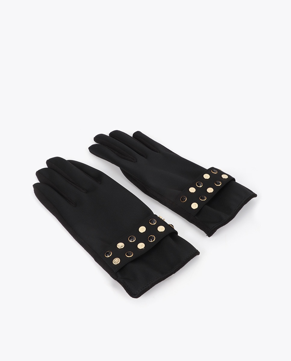 Guantes efecto piel con pulsera de tachas personalizadas - Lola Casademunt - Negro Negro-2